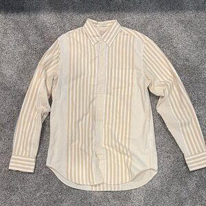 J. Crew Striped Broken-In Oxford Beige Men's Shirt